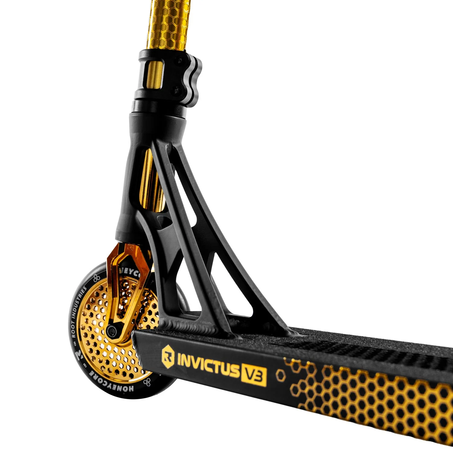 Root Industries Invictus V3 Complete Scooter - Gold Rush - Image 8