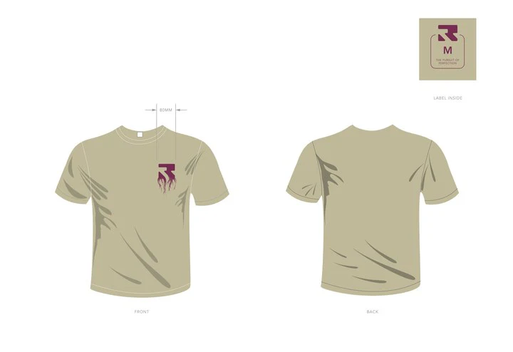 Root Industries T-Shirt Rooted - Sand & Burgundy - Image 2
