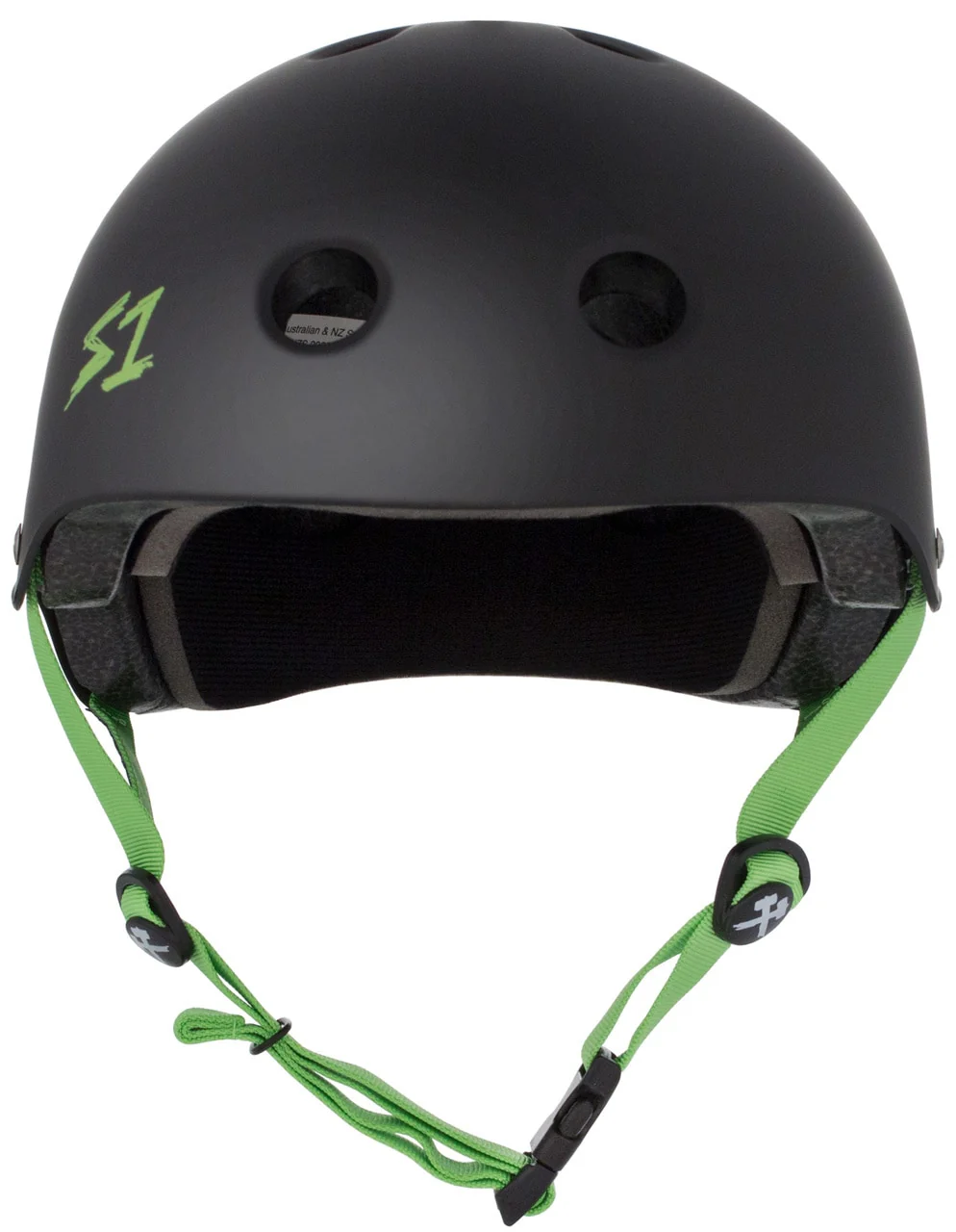 S1 Lifer Helmet - Black Matte/Bright Green Straps - Image 2