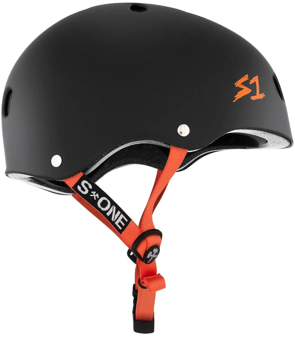 S1 Lifer Helmet - Black Matte/Orange Straps - Image 3