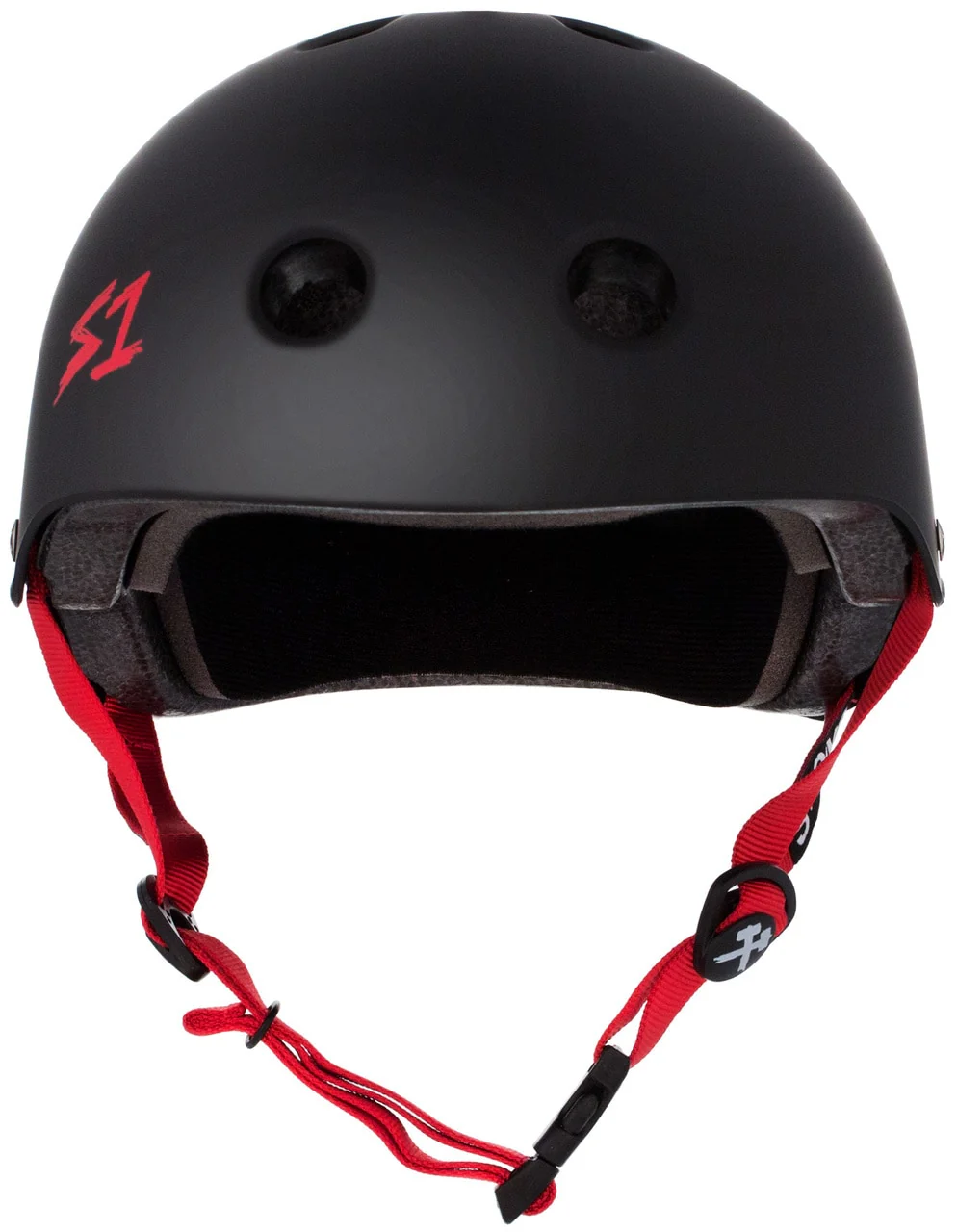 S1 Lifer Helmet - Black Matte/Red Straps - Image 2