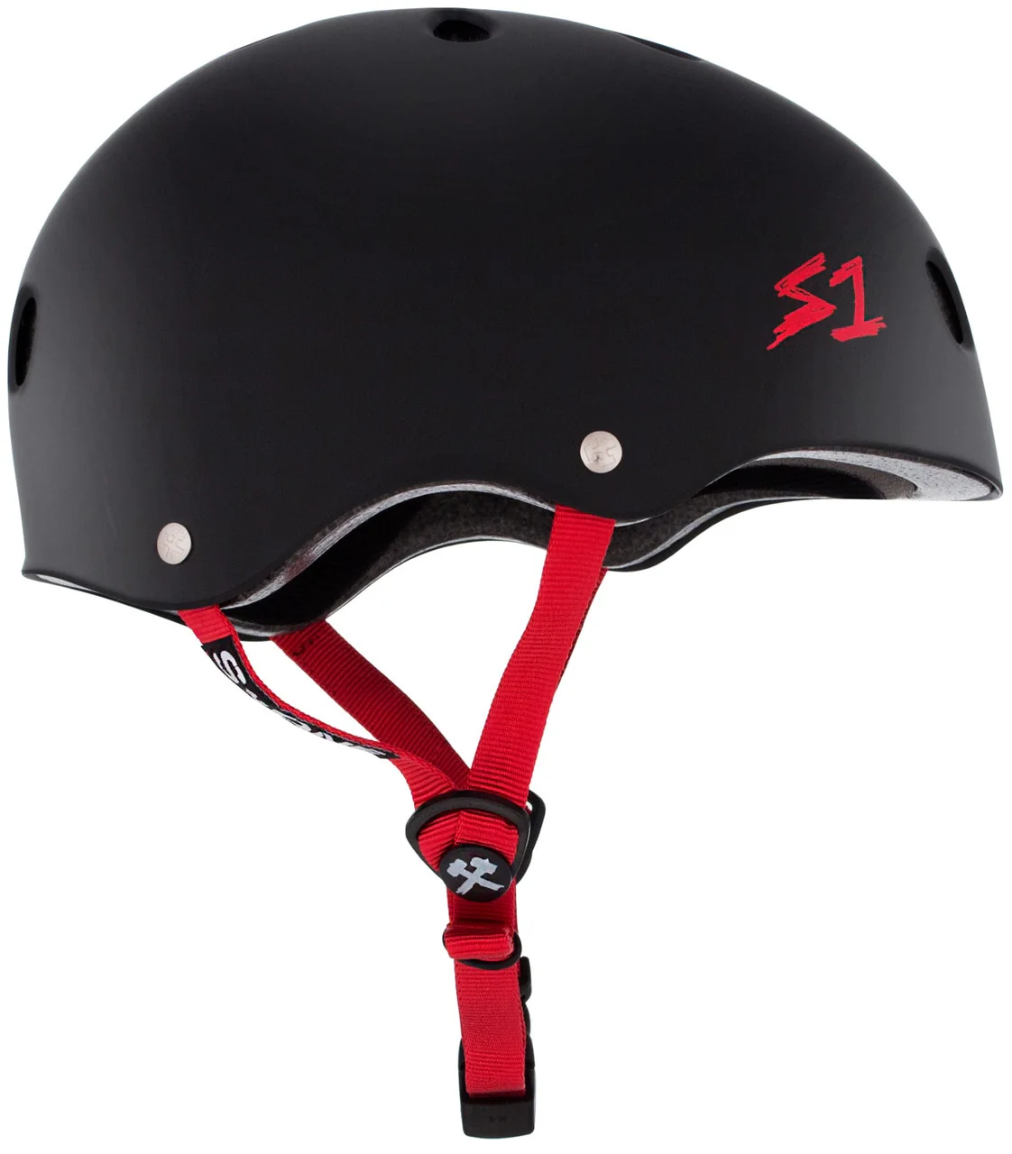 S1 Lifer Helmet - Black Matte/Red Straps - Image 3
