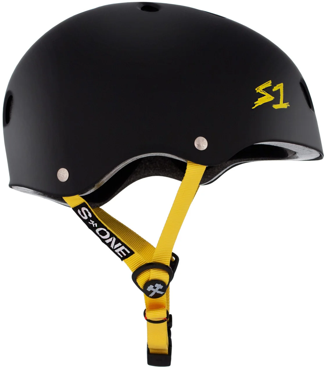 S1 Lifer Helmet - Black Matte/Yellow Straps - Image 3