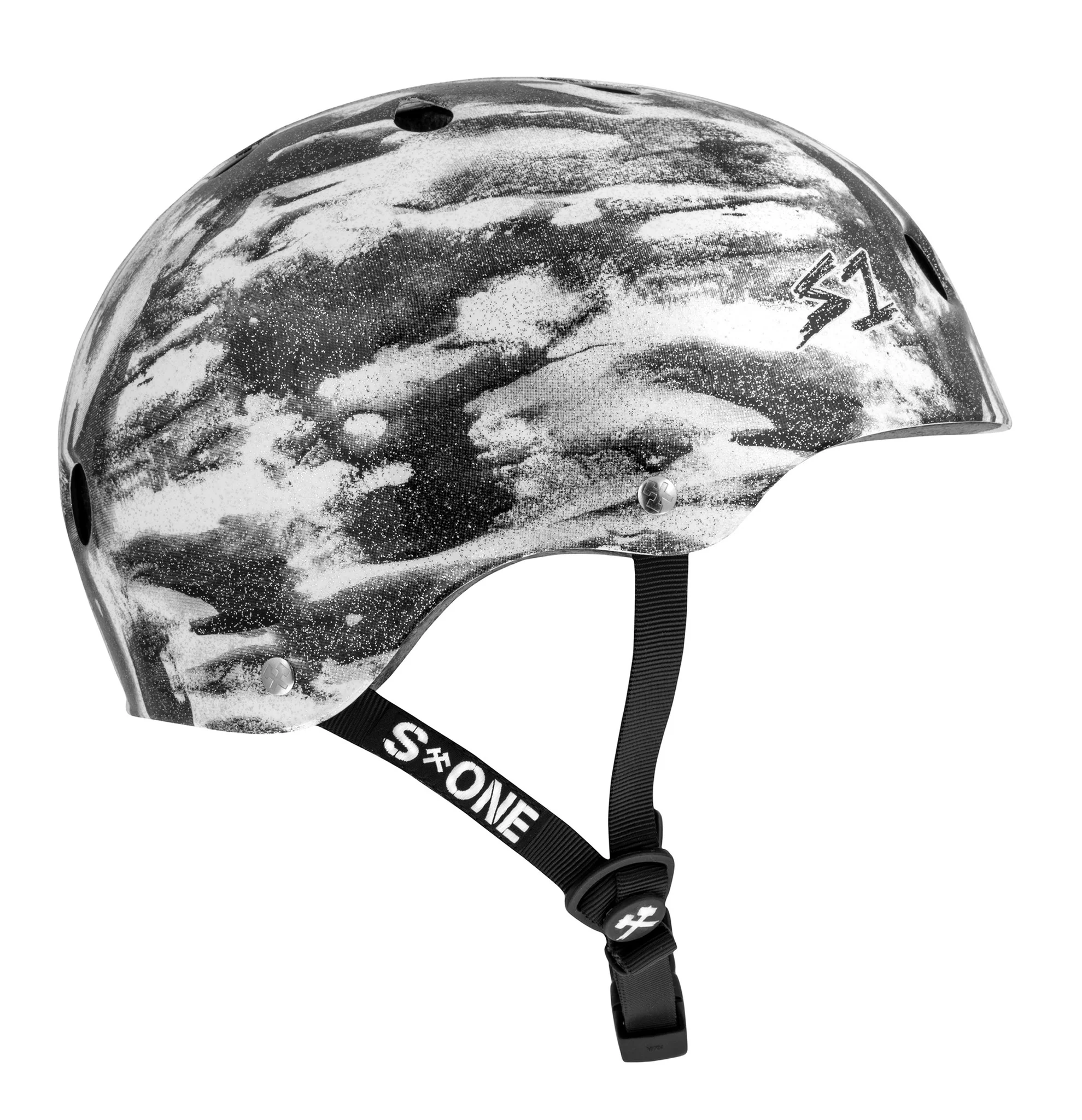 S1 Lifer Helmet - Black White Glitter/Bomba Hache Collab - Image 2