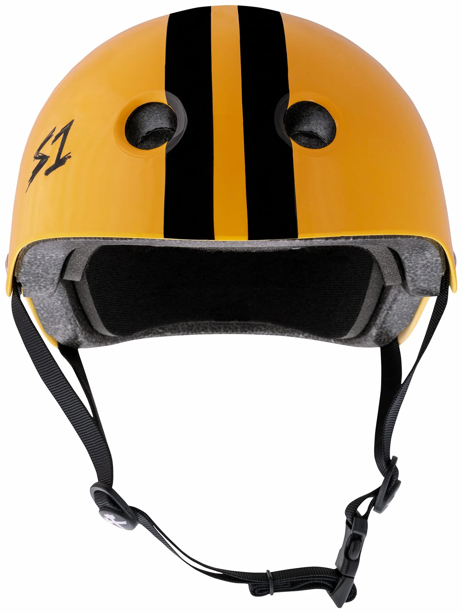 S1 Lifer Helmet - Bright Orange Gloss/Black Stripes - Image 2