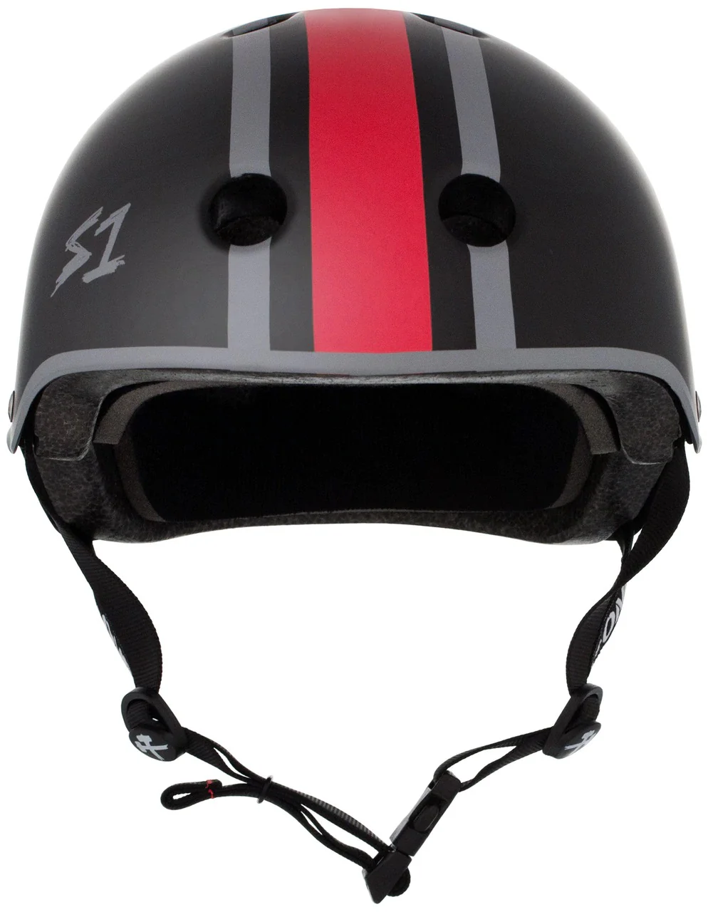 S1 Lifer Helmet - Eddie Elguera-Black Matte/Red & Grey Stripes - Image 2
