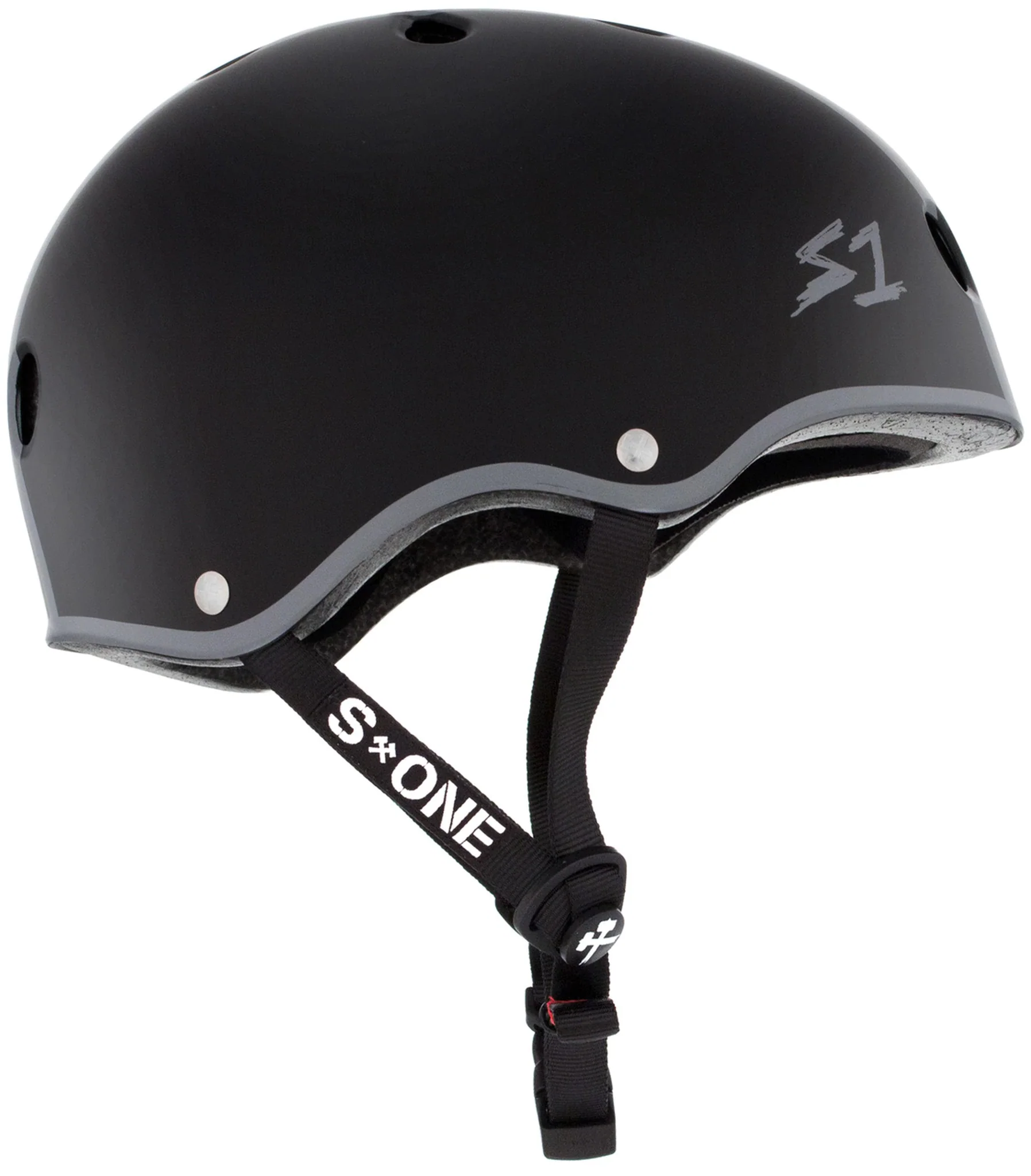 S1 Lifer Helmet - Eddie Elguera-Black Matte/Red & Grey Stripes - Image 3