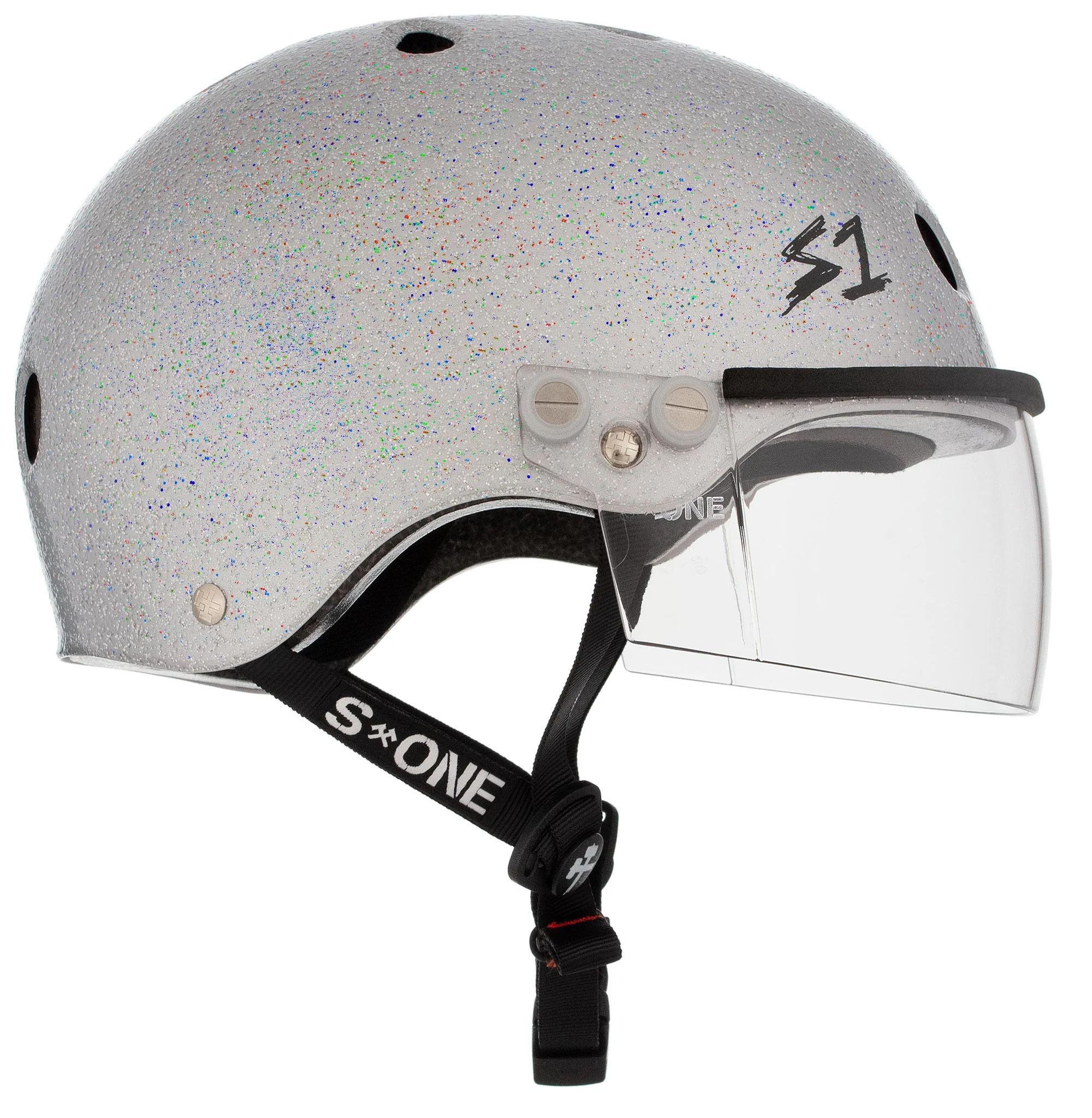 S1 Lifer Visor Gen 2 Helmet - Silver Gloss Glitter - Image 2