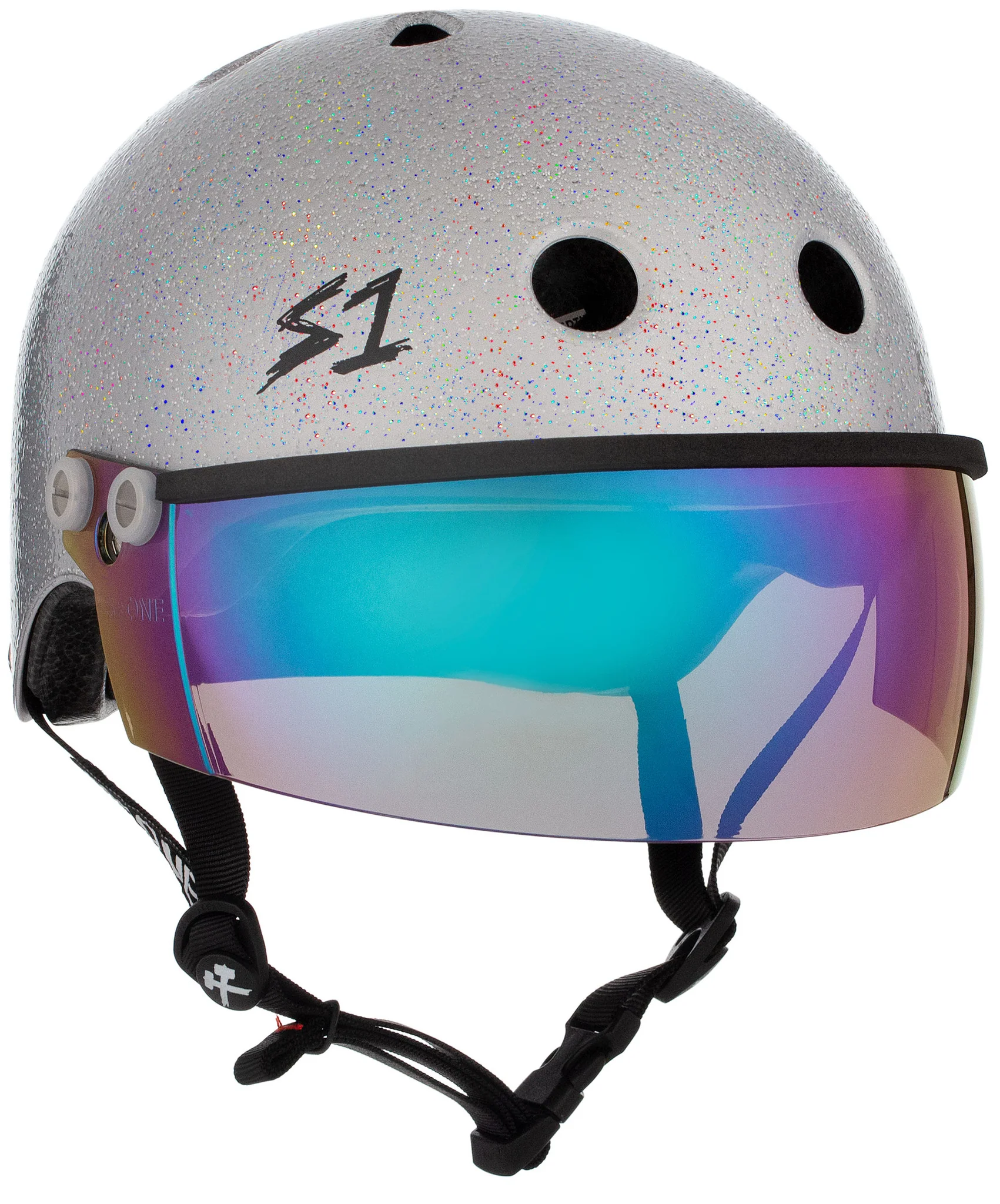 S1 Lifer Visor Gen 2 Helmet - Silver Gloss Glitter - Image 4
