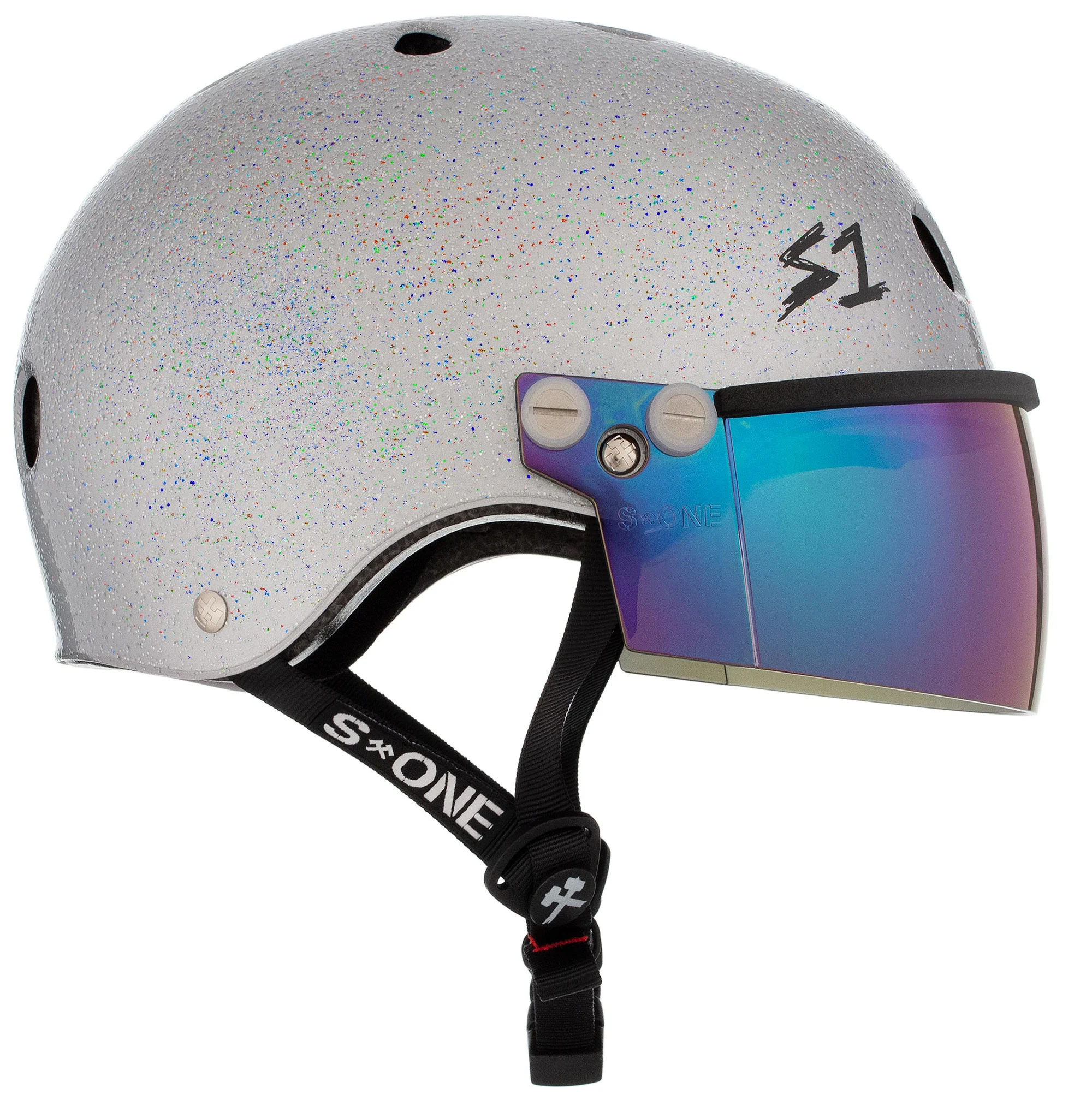 S1 Lifer Visor Gen 2 Helmet - Silver Gloss Glitter - Image 5
