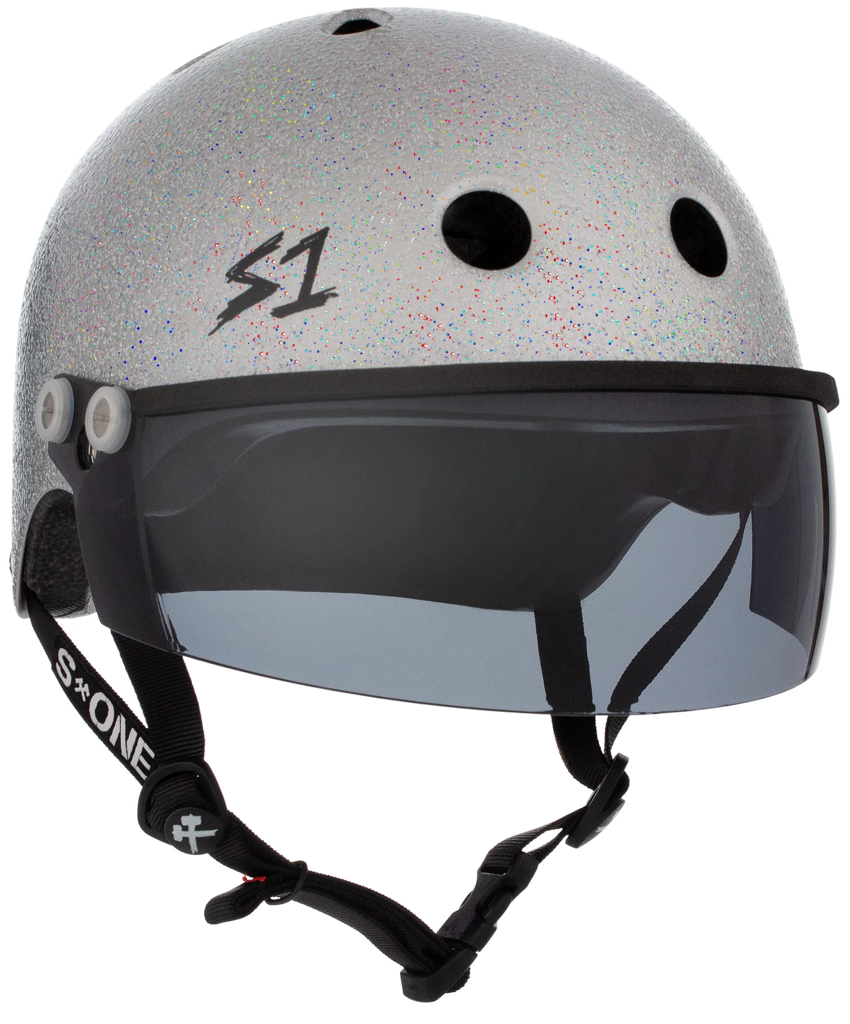 S1 Lifer Visor Gen 2 Helmet - Silver Gloss Glitter - Image 7