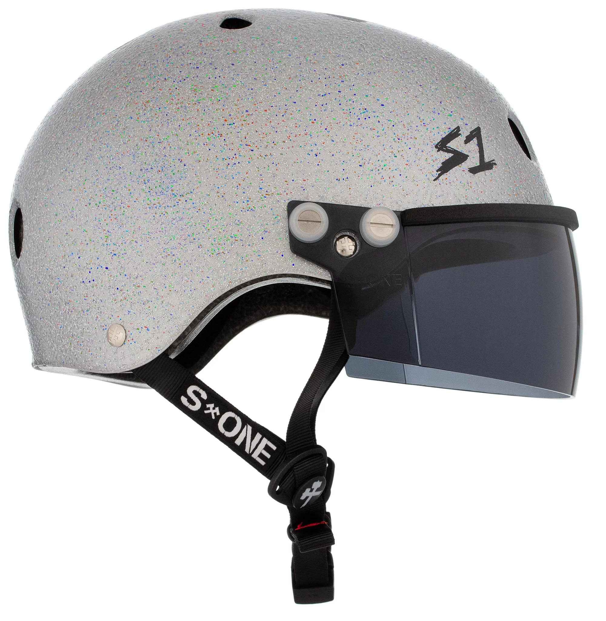 S1 Lifer Visor Gen 2 Helmet - Silver Gloss Glitter - Image 8