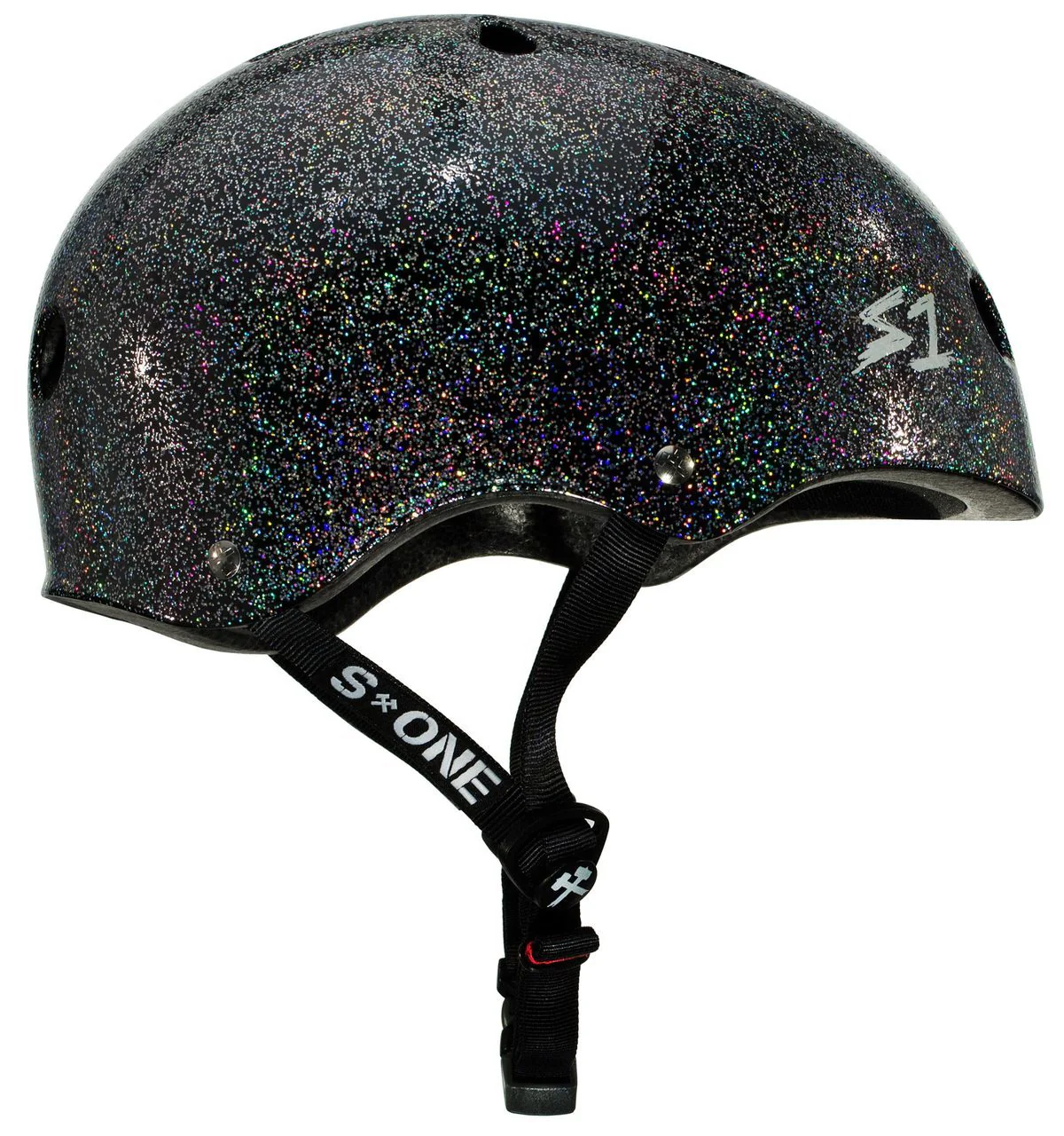 S1 Mega Lifer Helmet - Black Gloss Glitter - Image 2