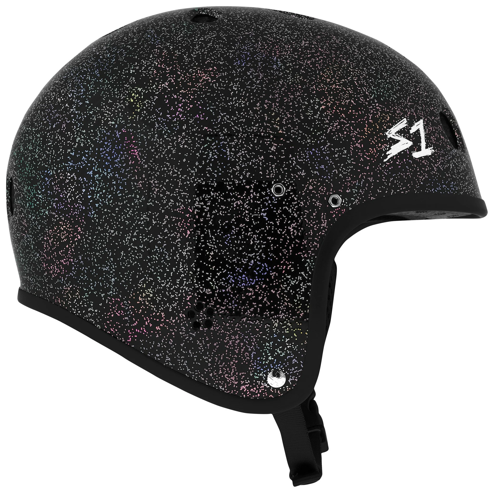 S1 Retro Lifer E-Helmet - Black Gloss Glitter - Image 2