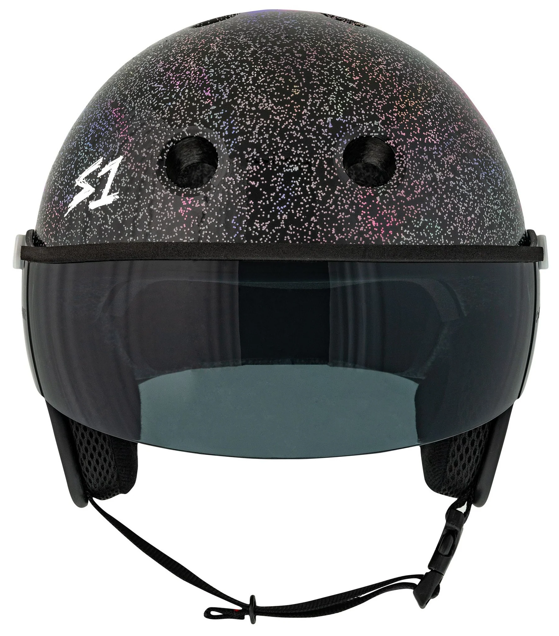 S1 Retro Lifer E-Helmet - Black Gloss Glitter - Image 6