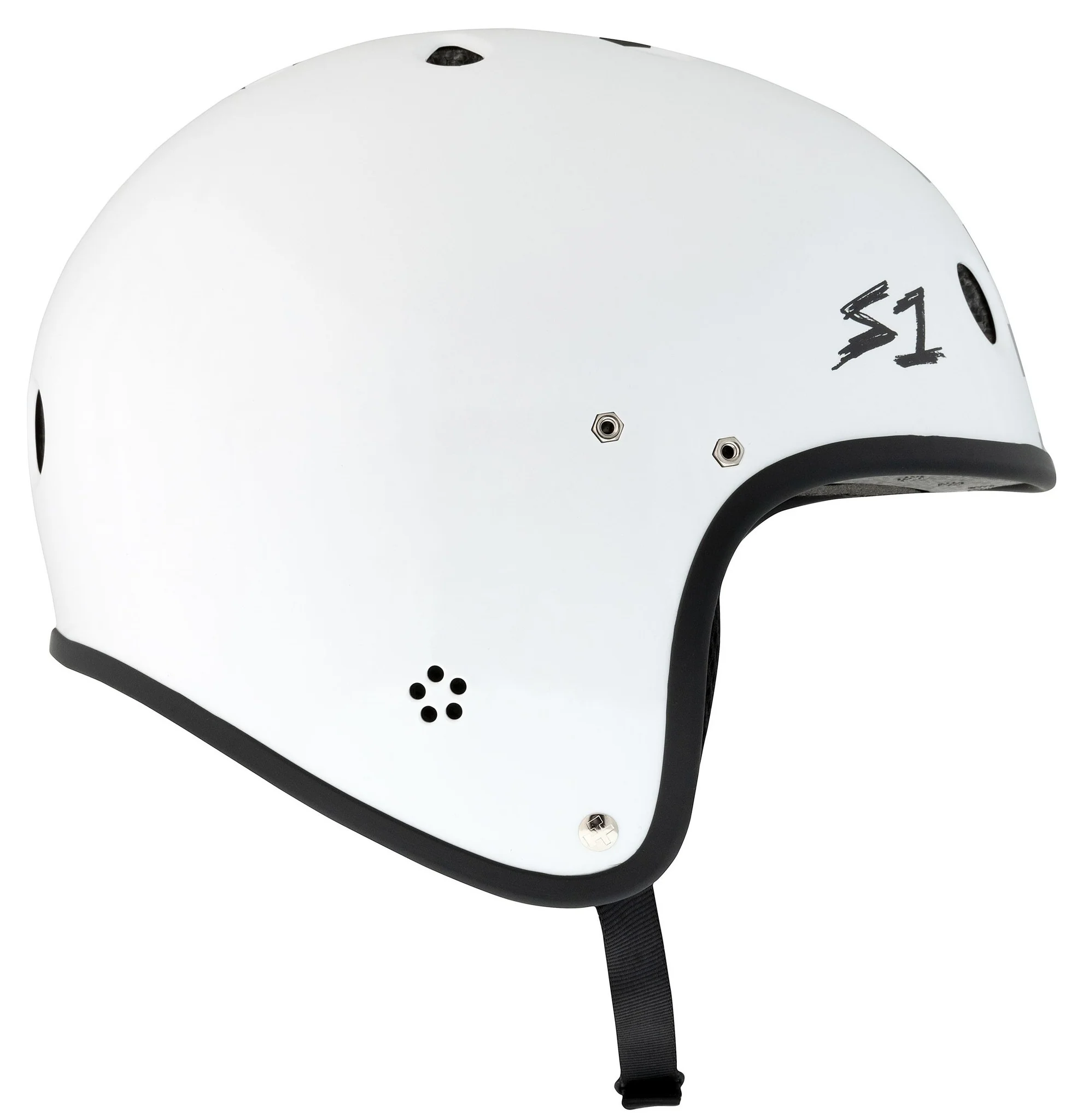 S1 Retro Lifer E-Helmet - White Gloss/Checkers - Image 2