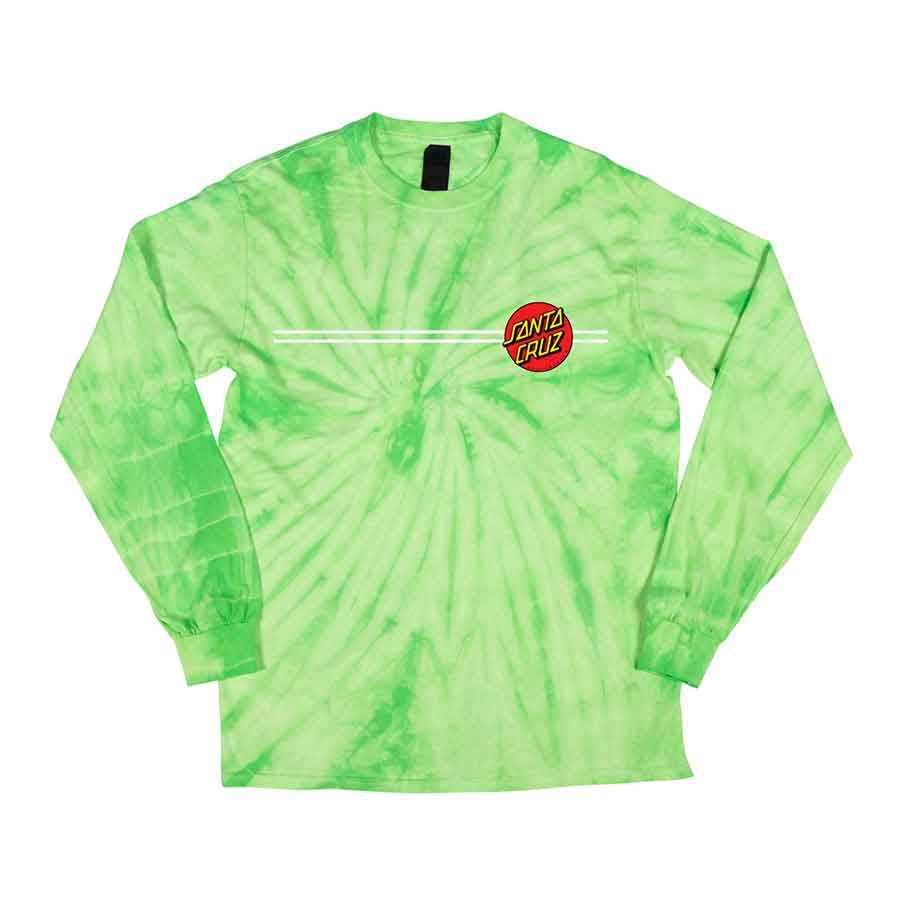 Santa Cruz Classic Dot Long Sleeve Youth T-Shirt - Spider Lime - Image 2