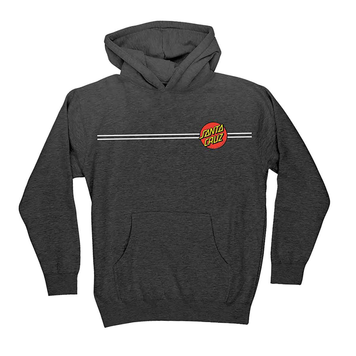 Santa Cruz Classic Dot Pullover Hooded Youth Sweatshirt - Charcoal Heather - Image 2