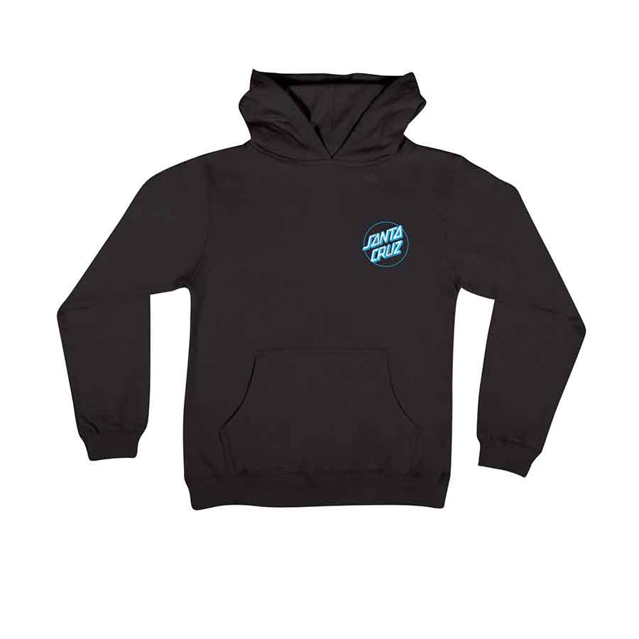 Santa Cruz Grip Dot Pullover Hooded Youth Sweatshirt - Black - Image 2