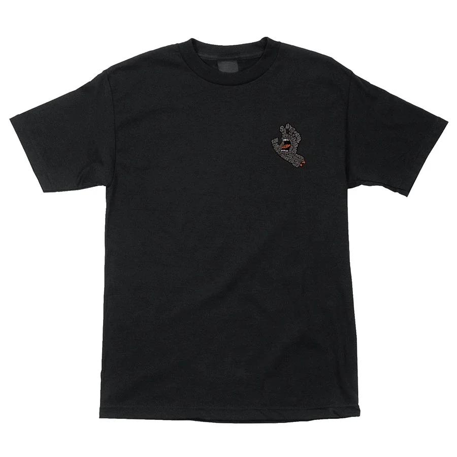 Santa Cruz Letter Hand Short Sleeve Mens T-Shirt - Black - Image 2