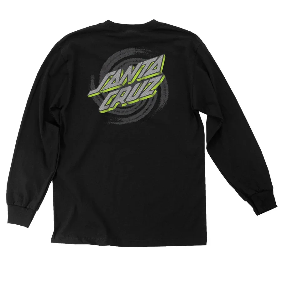 Santa Cruz Portal Dot Long Sleeve Mens T-Shirt - Black - Image 2