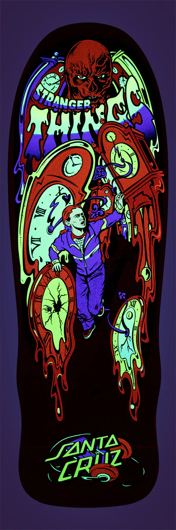 Santa Cruz x Stranger Things Grabke Max Melting Clock Skateboard Deck - 9.7″ - Image 3