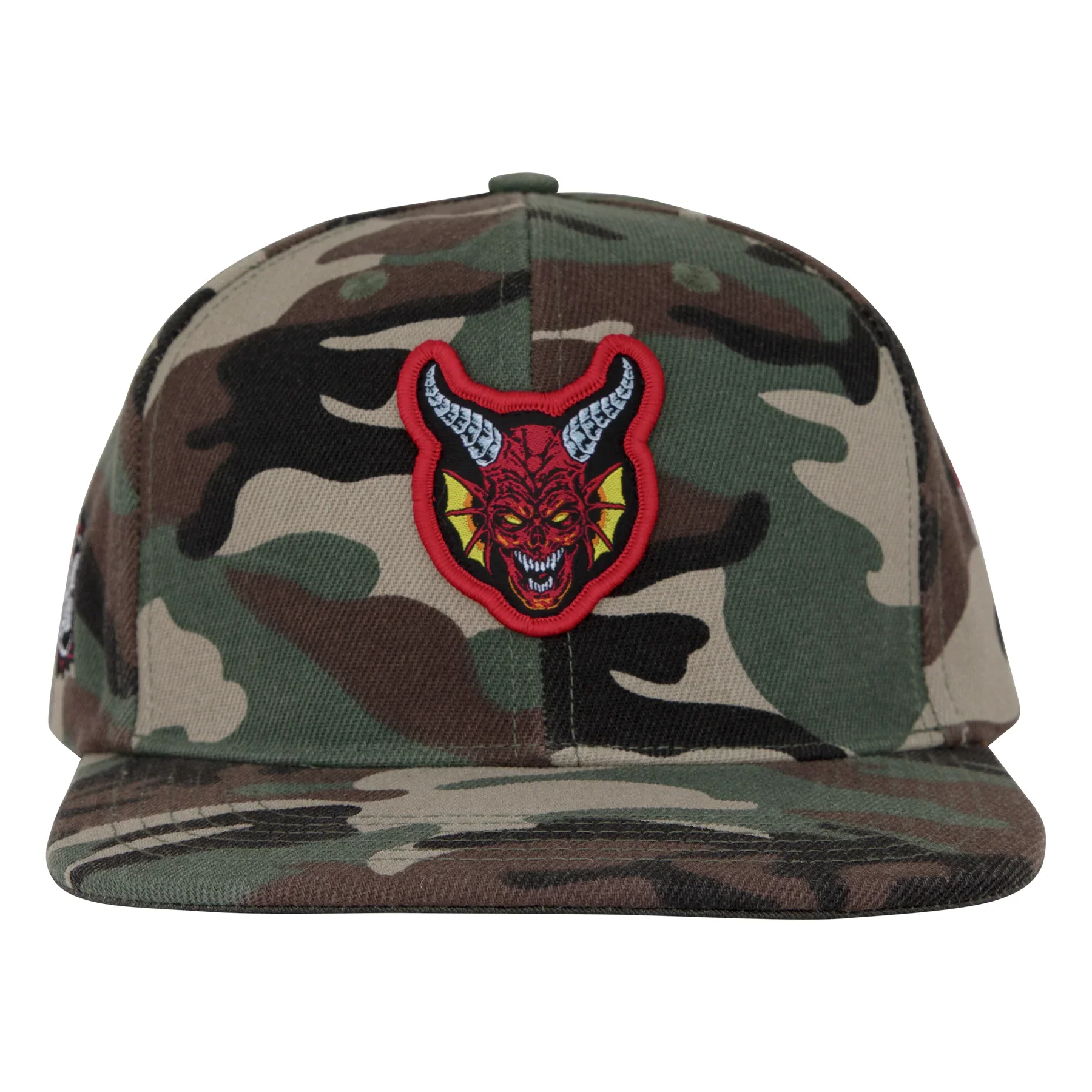 Santa Cruz x Stranger Things Hellfire Club Snapback Hat - Camo - Image 2