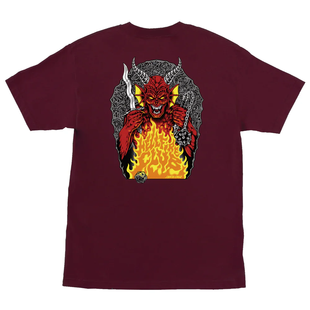 Santa Cruz x Stranger Things Hellfire Pit T-Shirt - Maroon - Image 2