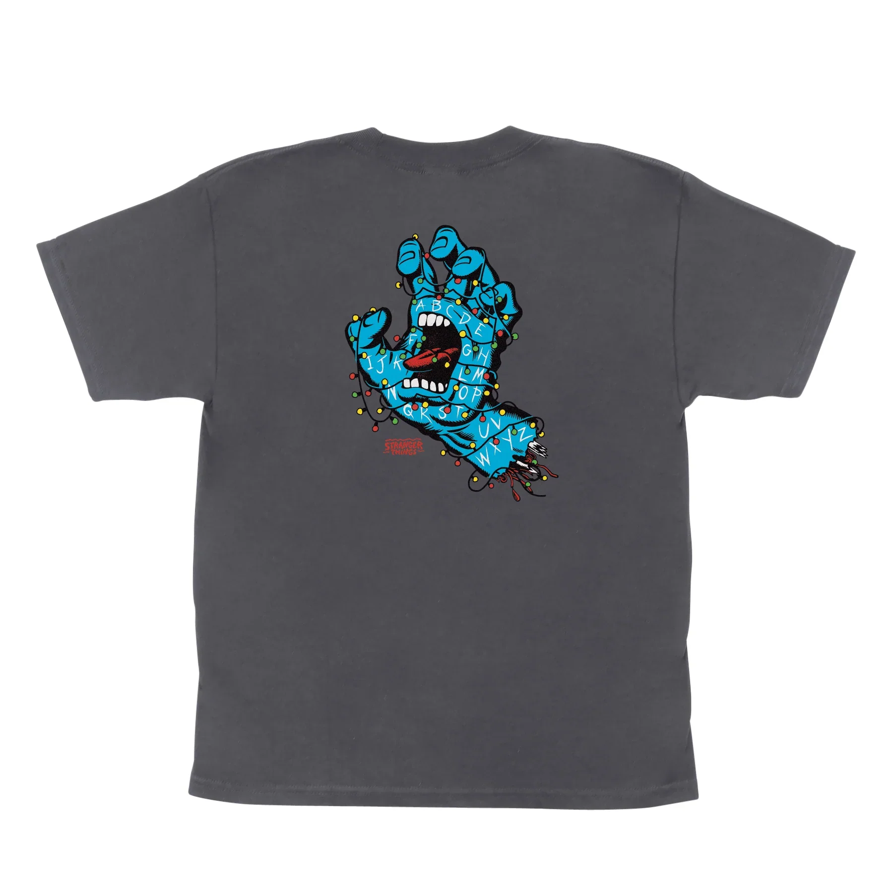 Santa Cruz x Stranger Things Screaming Lights Youth T-Shirt - Charcoal - Image 2