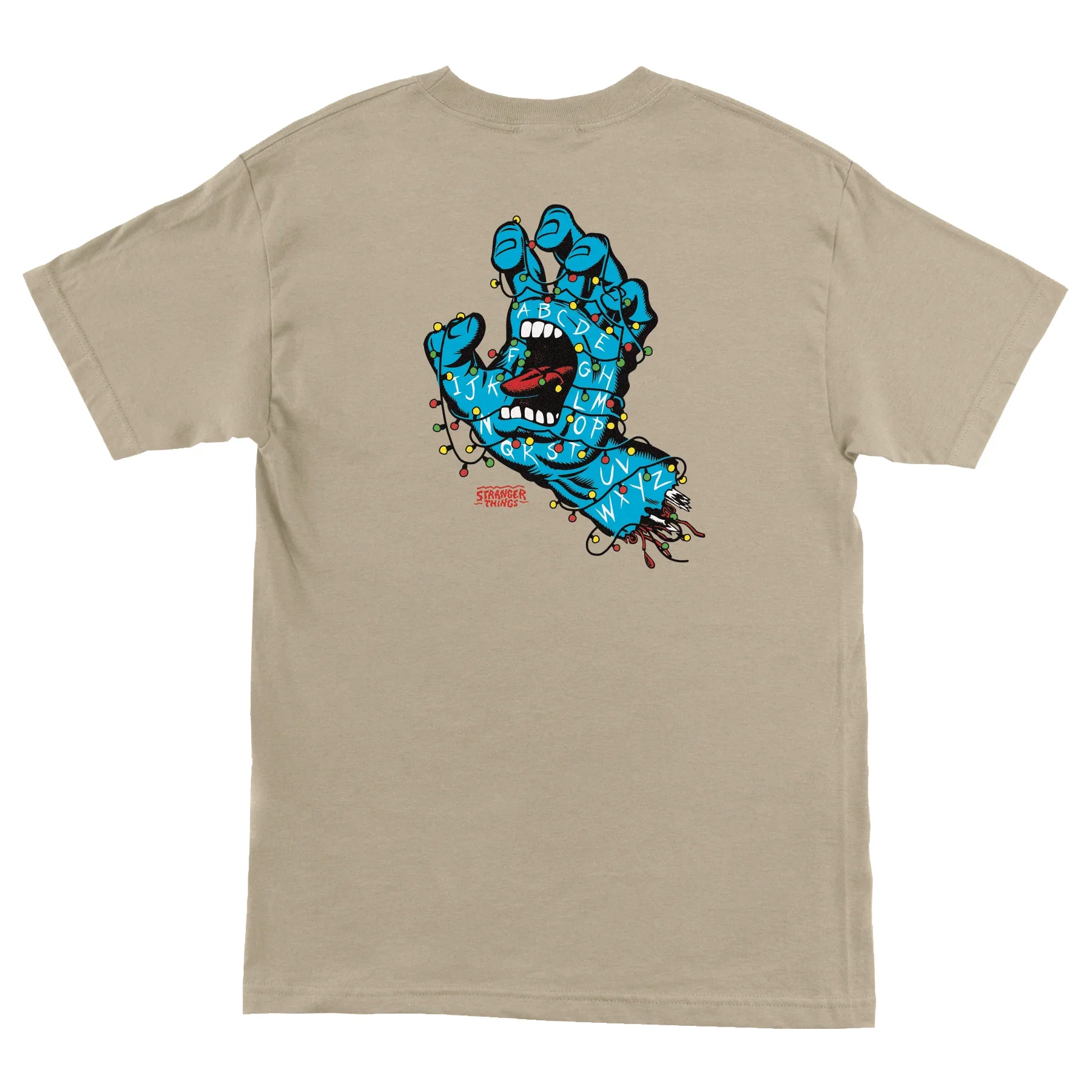 Santa Cruz x Stranger Things Screaming Lights T-Shirt - Sand - Image 2