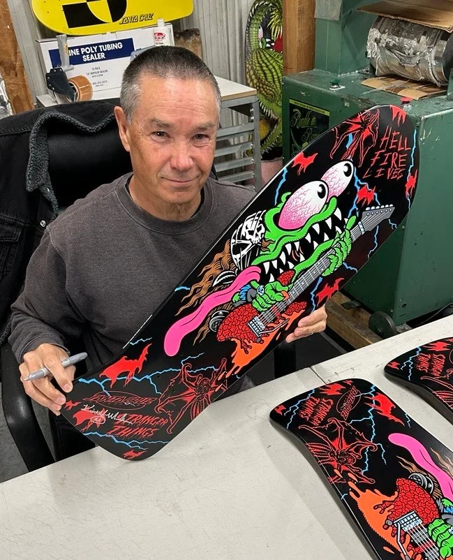 Santa Cruz x Stranger Things Signed Meek Eddie Slasher Skateboard Deck - 10.1″ - Image 2