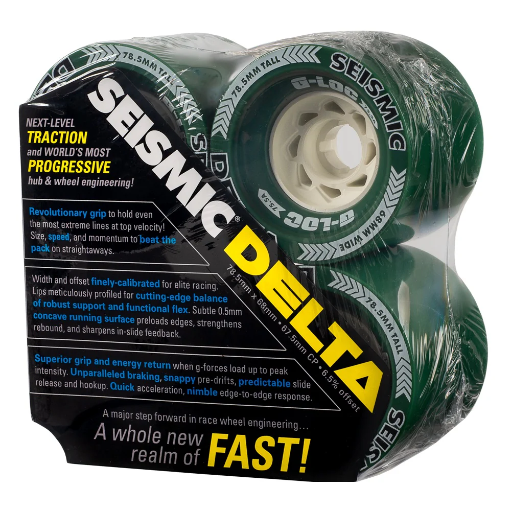 Seismic Delta 78.5x68mm 75.5a G-LOC Wheels - Green (Set of 4) - Image 2