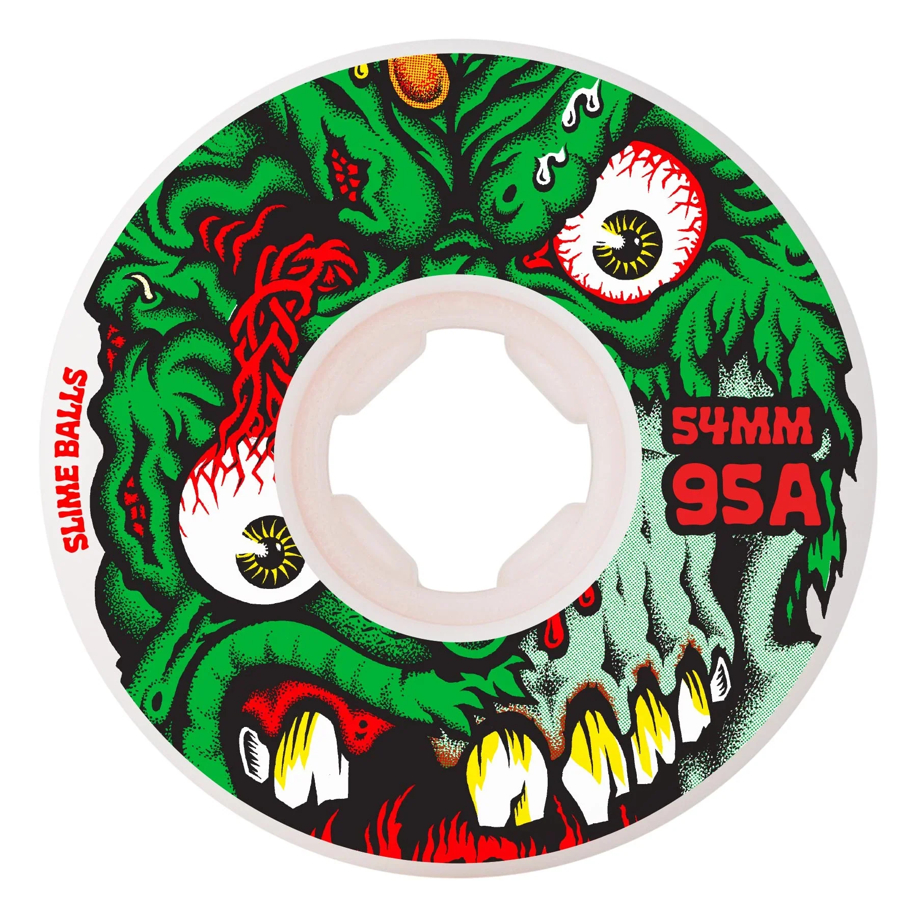 Slime Balls Roskopp Face Two Reissue Hardline Wheels 54mm 95a - White (Set of 4)