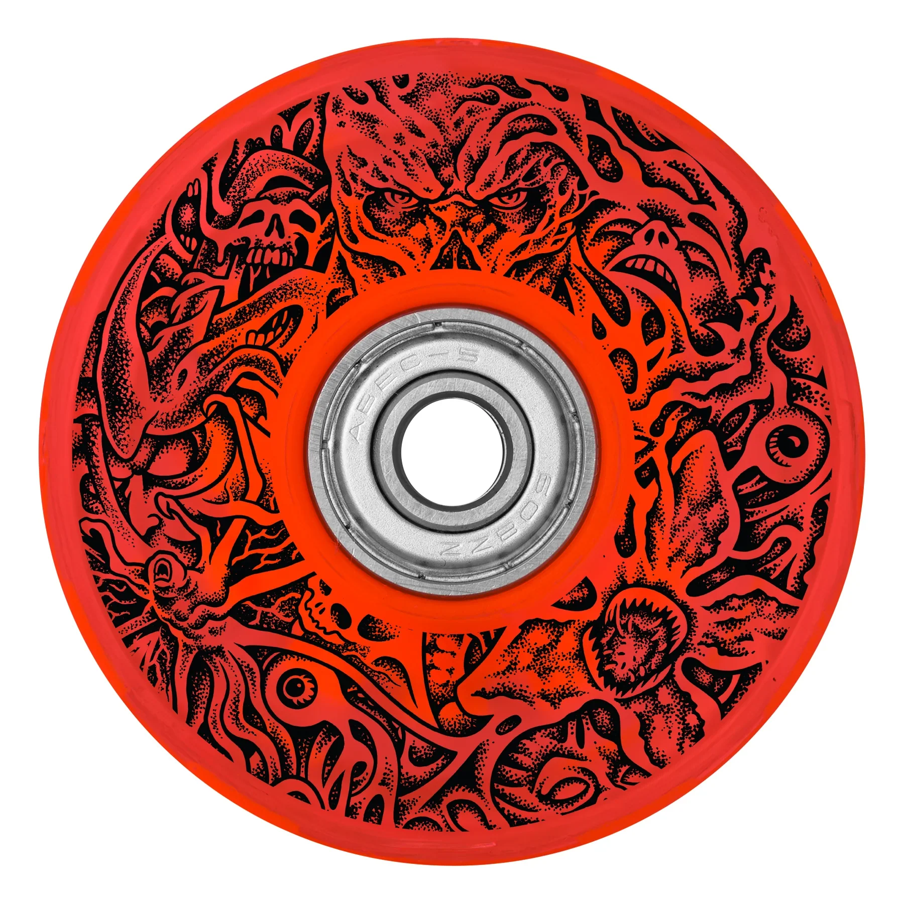 Slime Balls x Stranger Things Hellfire Club Light Ups Wheels 66mm 78a - Red (Set) - Image 2