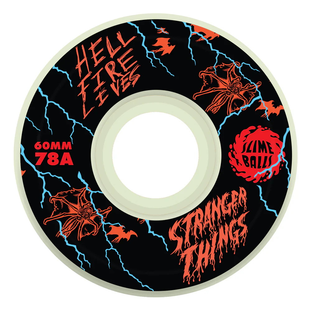 Slime Balls x Stranger Things Meek Slasher Eddie Light Ups Wheels 60mm 78a - Glow In The Dark (Set) - Image 2