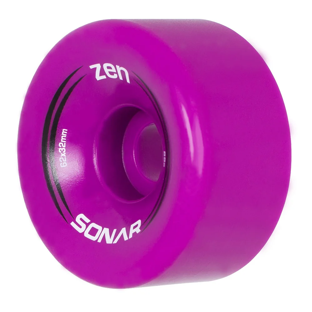 Sonar Zen Roller Skate Wheels 62mm 85a - Magenta (4 Pack) - Image 2