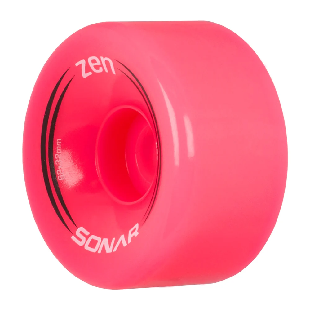 Sonar Zen Roller Skate Wheels 62mm 85a - Pink (4 Pack) - Image 2
