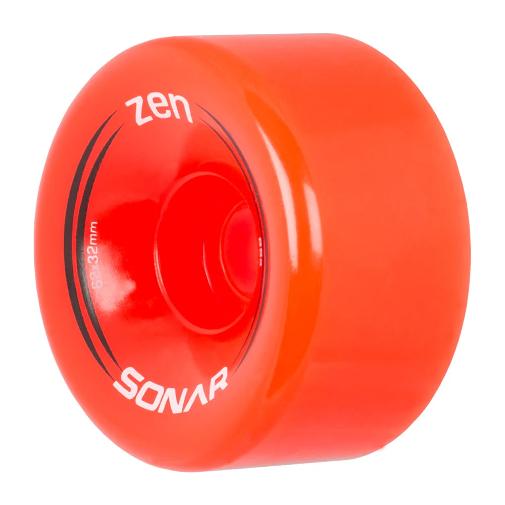 Sonar Zen Roller Skate Wheels 62mm 85a - Red (4 Pack) - Image 2