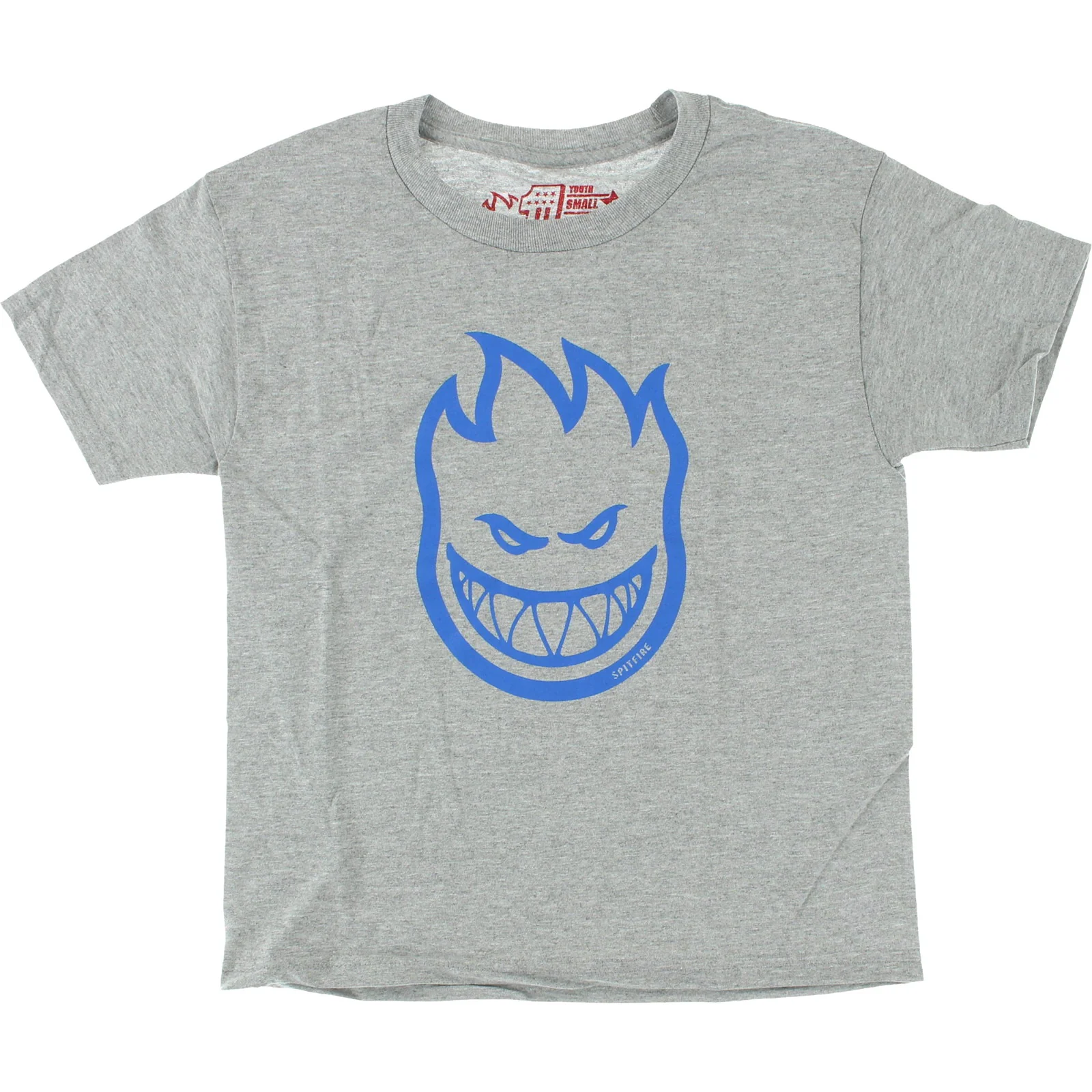Spitfire Bighead Heather Youth T-Shirt - Grey/Blue