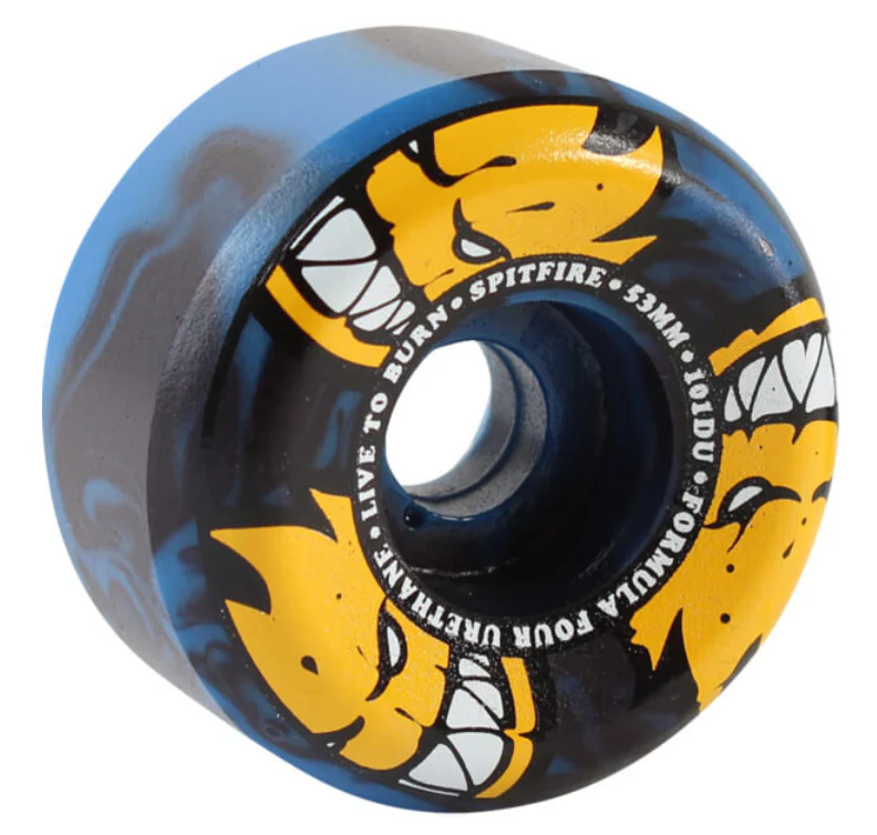 Spitfire Wheels F4 Conical Full Afterburner 52mm 101a - Blue/Black (Set of 4)