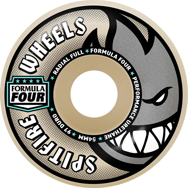 Spitfire Wheels F4 Radial Full 54mm 97a - Natural (Set of 4)