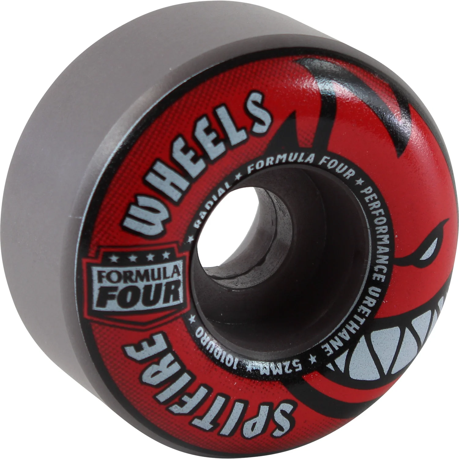 Spitfire Wheels F4 Radials 52mm 101a - Grey/Red (Set of 4)