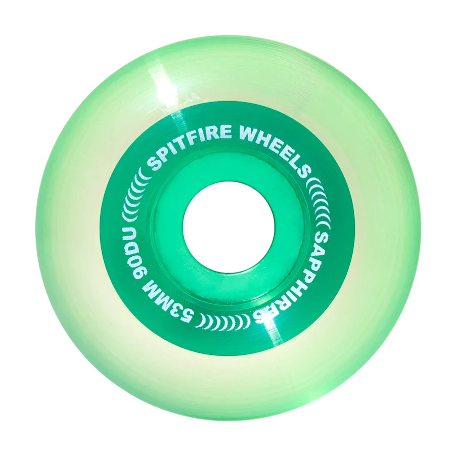 Spitfire Wheels Sapphire Cruiser 53mm 90a - Clear/Green (Set of 4) - Image 2