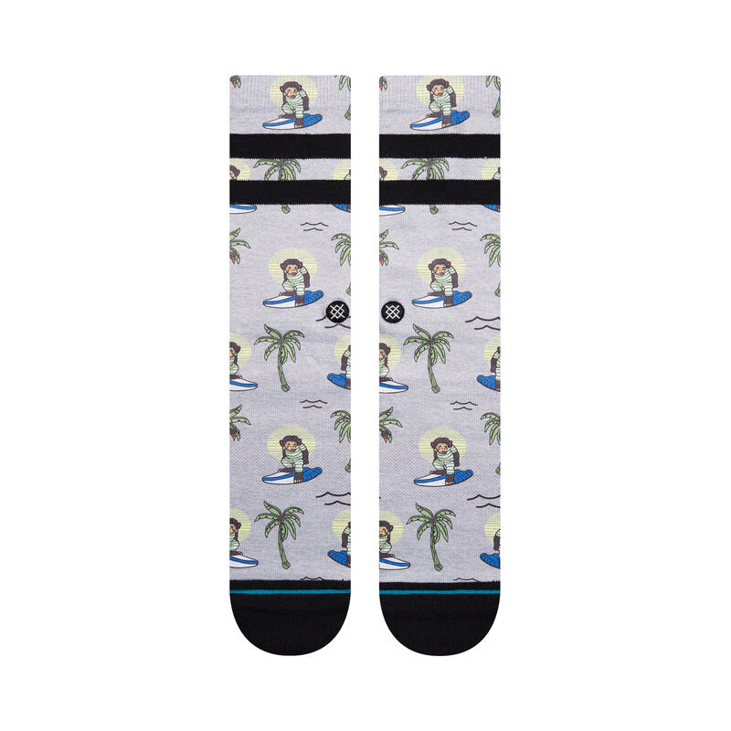 Stance Surfing Monkey Crew Socks - Grey - Image 2