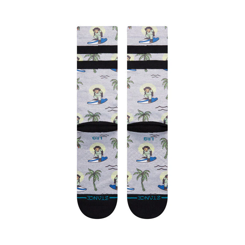 Stance Surfing Monkey Crew Socks - Grey - Image 3