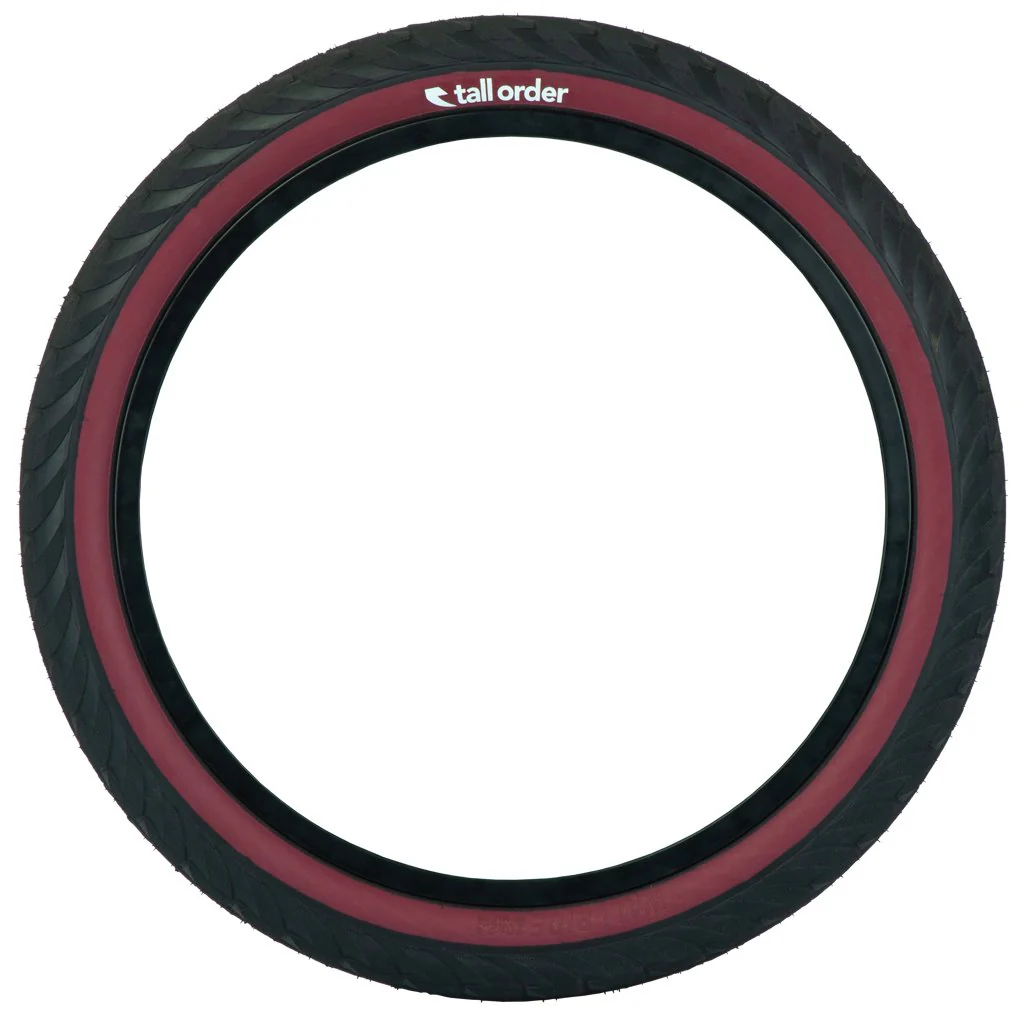 Tall Order BMX Wallride Tire 2.30" - Black/Dark Red - Image 3