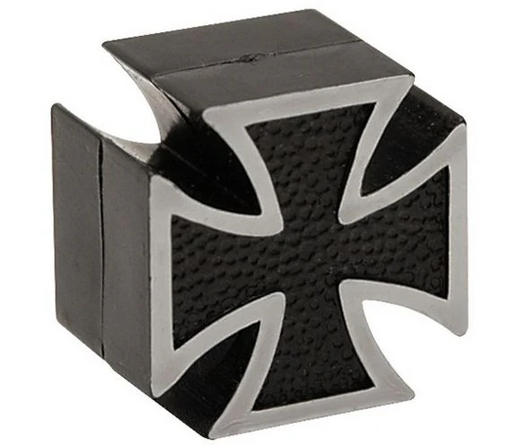 Trik Topz Iron Cross Valve Caps - Black