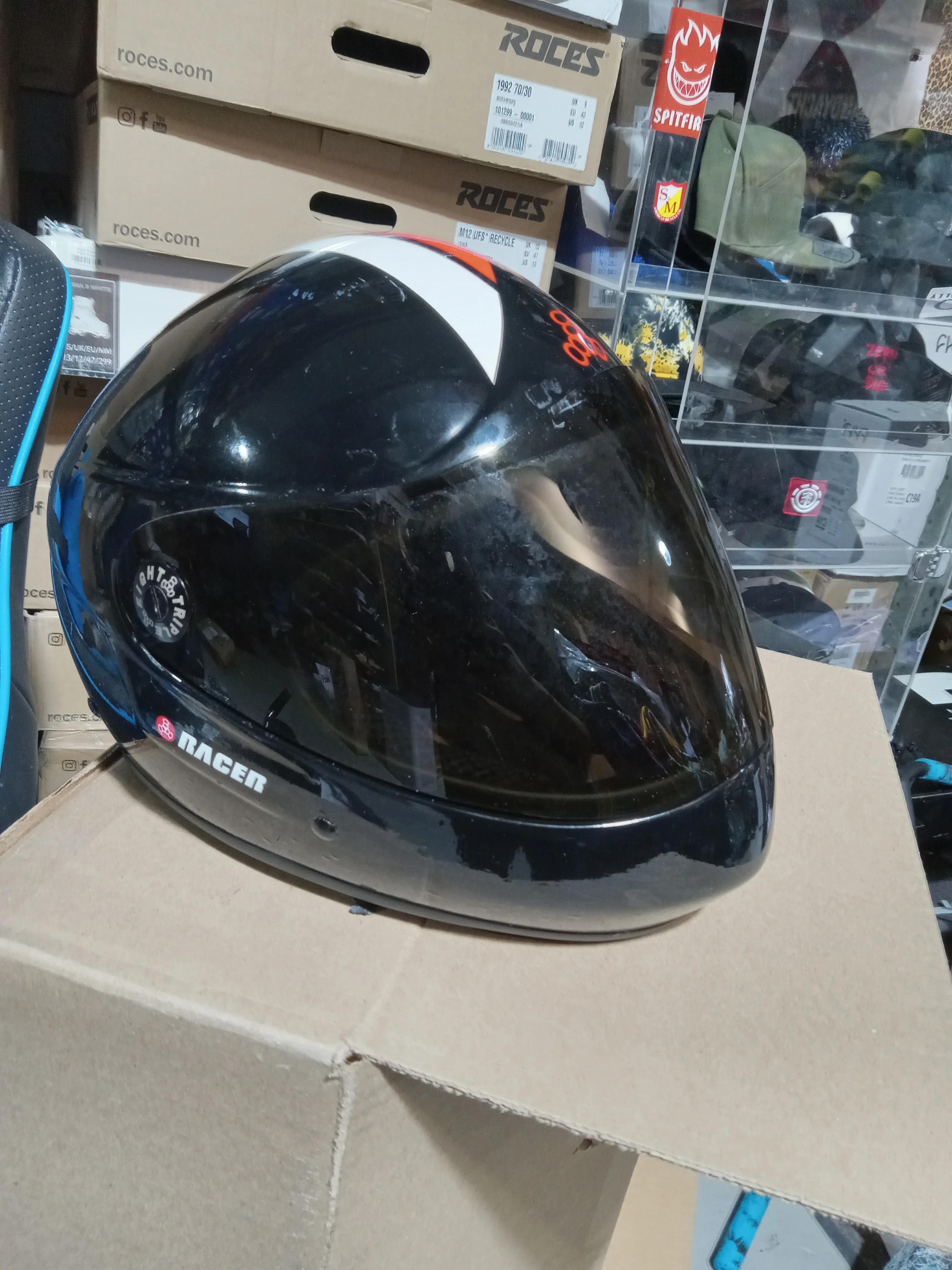 Triple 8 Downhill Racer Helmet - Black Gloss - Image 2