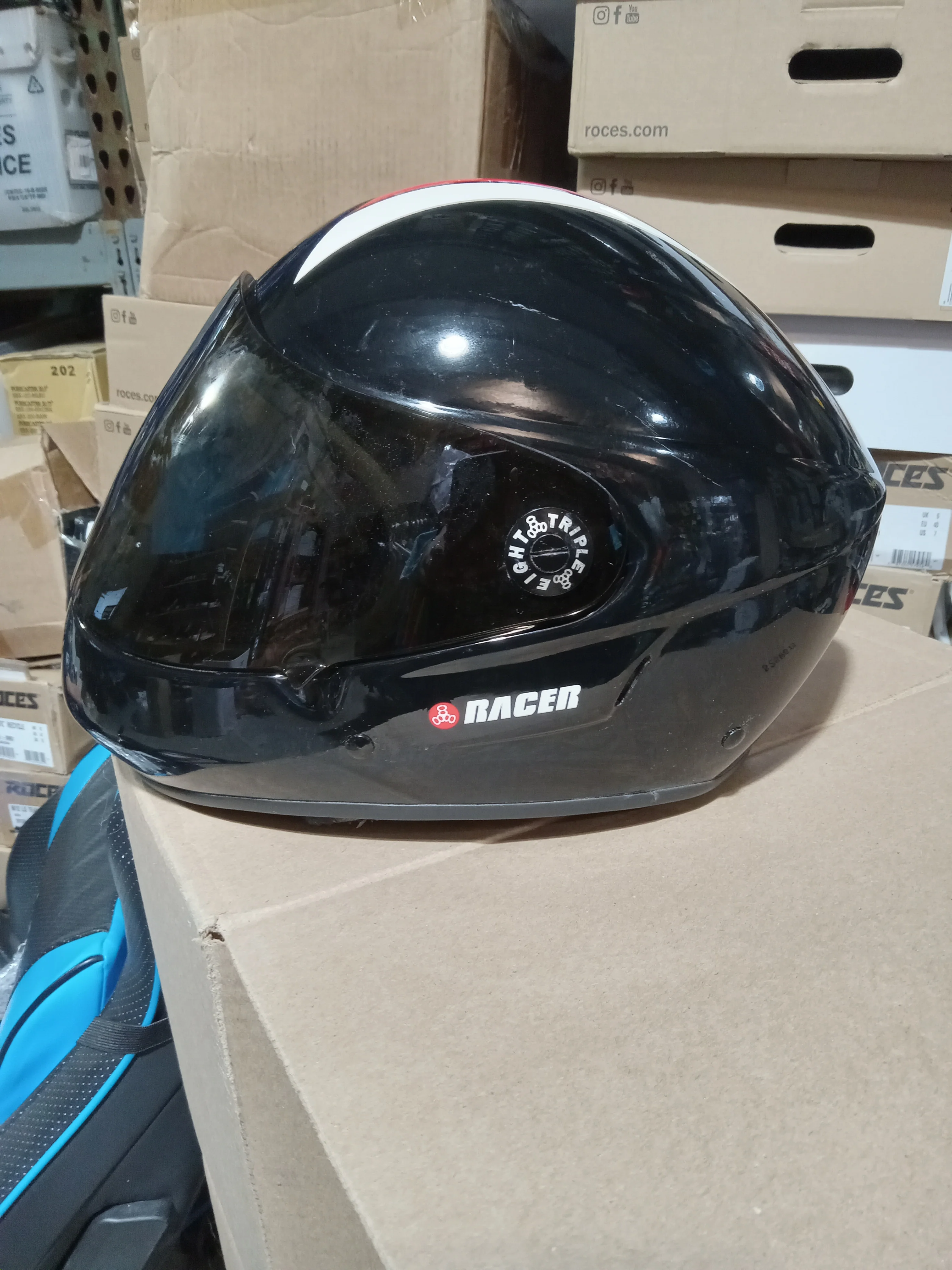 Triple 8 Downhill Racer Helmet - Black Gloss - Image 4