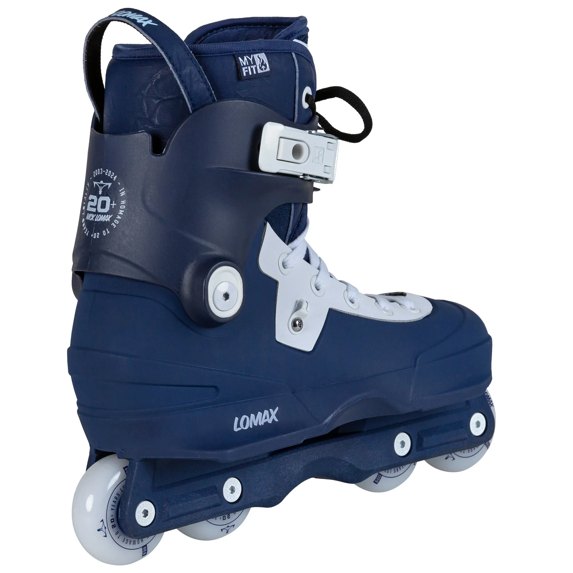 USD Aeon Nick Lomax Pro II 60 Aggressive Inline Skates Complete - Blue/White - Image 3